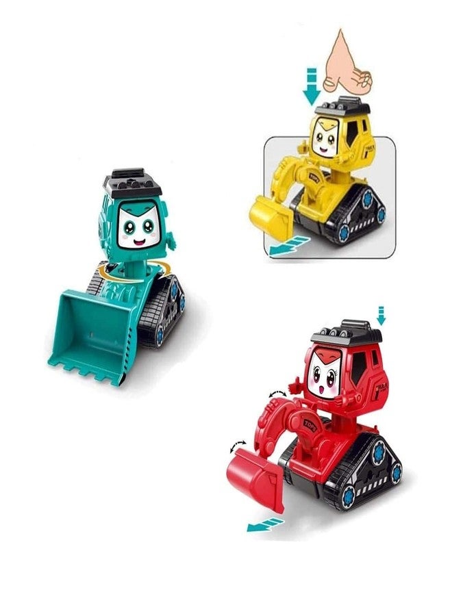 Mayatra's Colorful Press & Go Excavator Toy and Bulldozer Toy - Crawling Funny Vehicles Toys for Kids/Boys (Pack of 1; Multicolor) (Assorted Color Dispatch) - Image 1